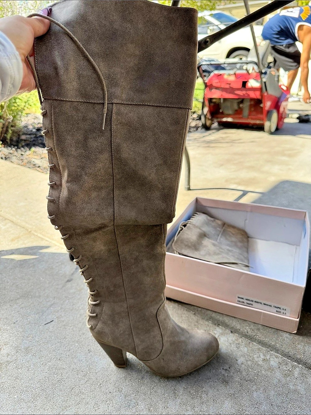 Brown Over-the-Knee Heeled Boots